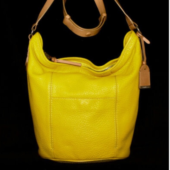 Cole Haan Handbags - COLE HAAN Crosby Bucket Bag, Yellow Leather